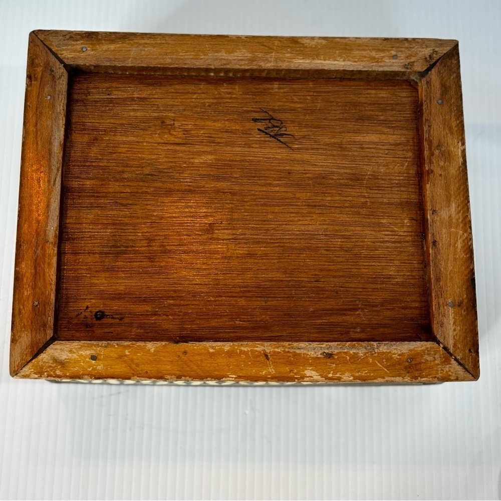 Middle Eastern Moroccan Moorish Inlaid Wooden Trinket Jewelry Box Side Hinge - Picture 6 of 16